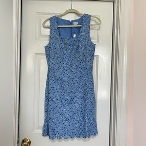 J crew scalloped neckline floral dress